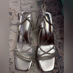 Elegant Silver Strappy Women's Sandals